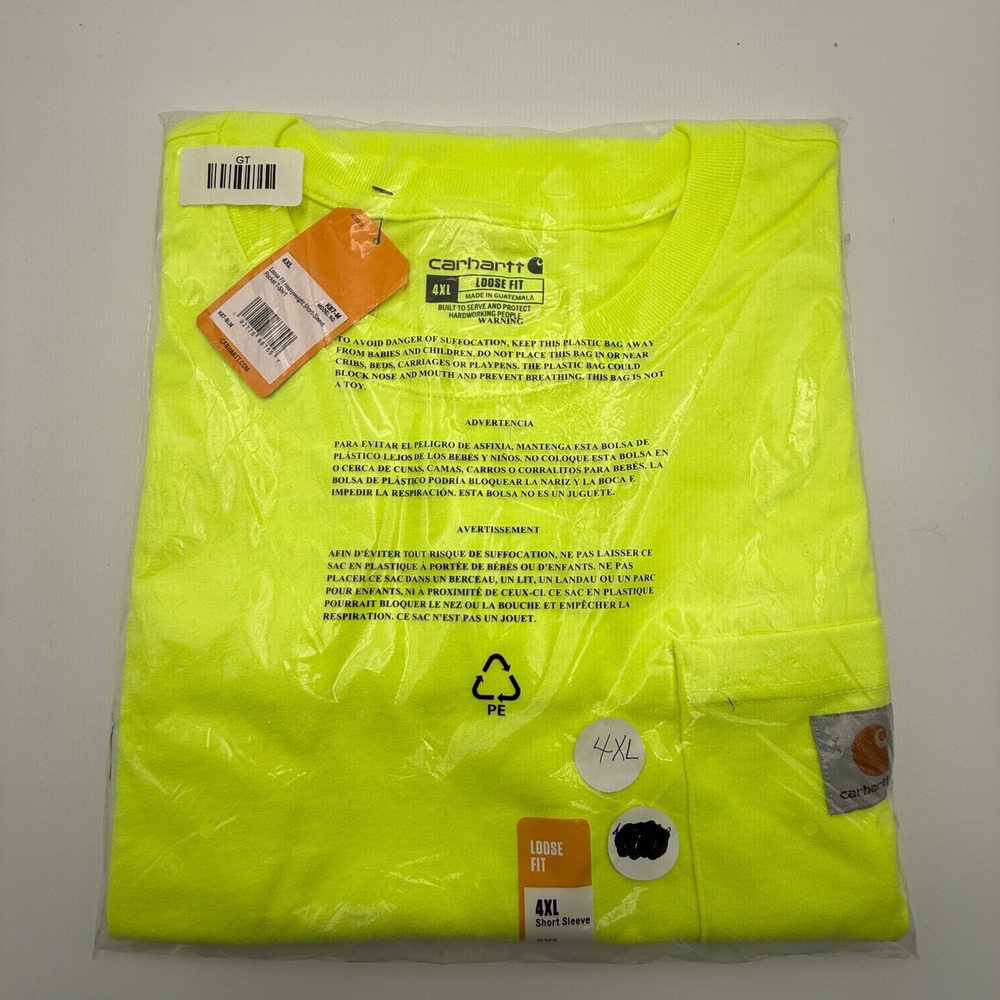 Carhartt K87-BLM Loose‎ Fit Heavyweight Short Sleeve Pocket T-Shirt 4XL Yellow